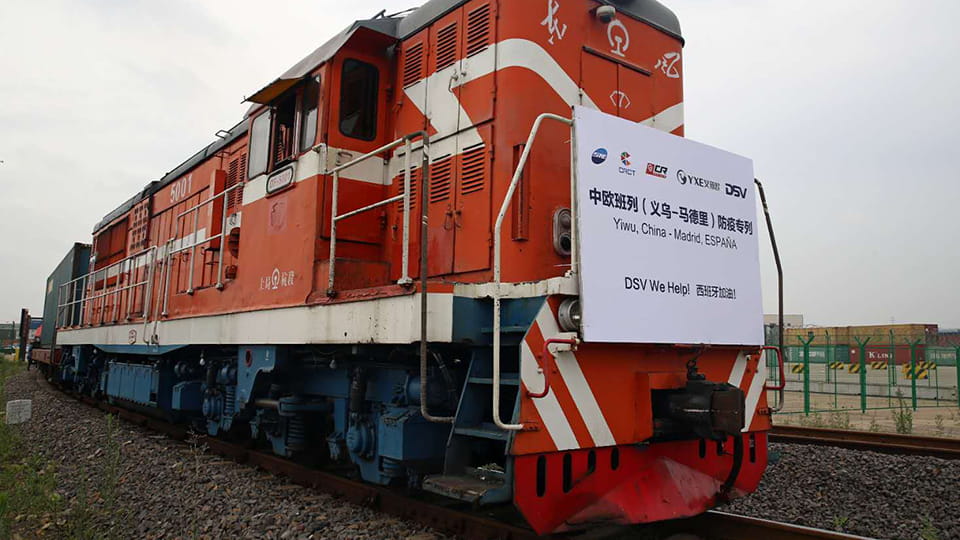 transporte ferrocarril madrid yiwu material sanitario